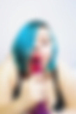 608 x 1080 Pt.1/Blue Haired Amateur gives Sloppy Blowjob to her Dildo_Sandra Dee_1080p.mp4